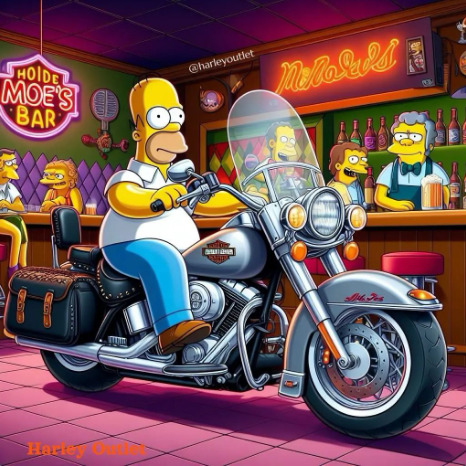 Homer Simpson on Motorcycle