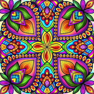 Colorful Symmetrical Mandala Design