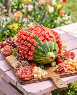 Watermelon Hedgehog Charcuterie Board