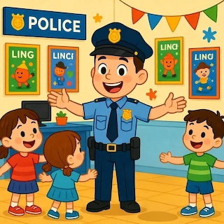 Police Officer with Children