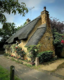 English Thatched Stone Cottage
