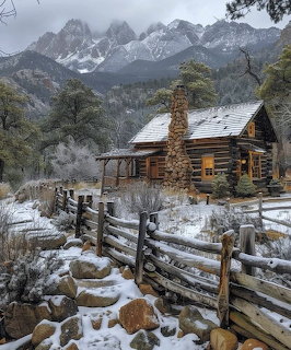 Snowy Mountain Log Cabin