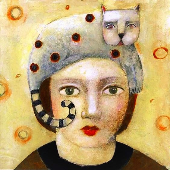 Woman in Cat Hat