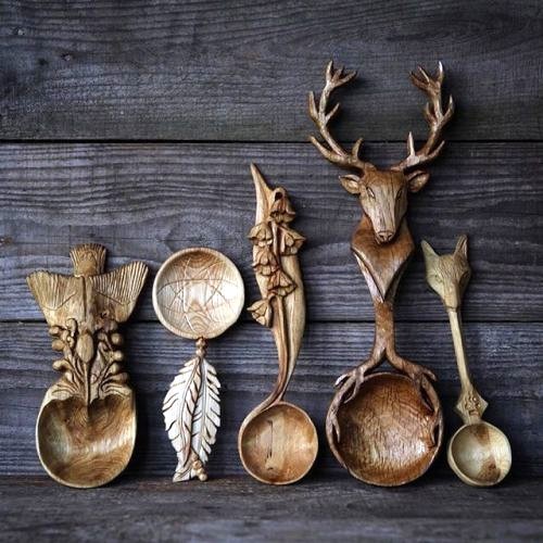 Carved Wooden Spoons