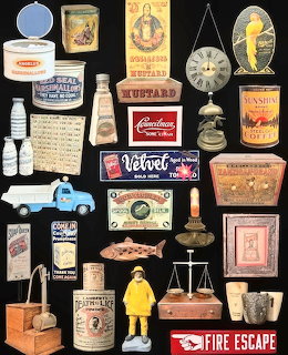 Vintage Advertising Collectibles Display
