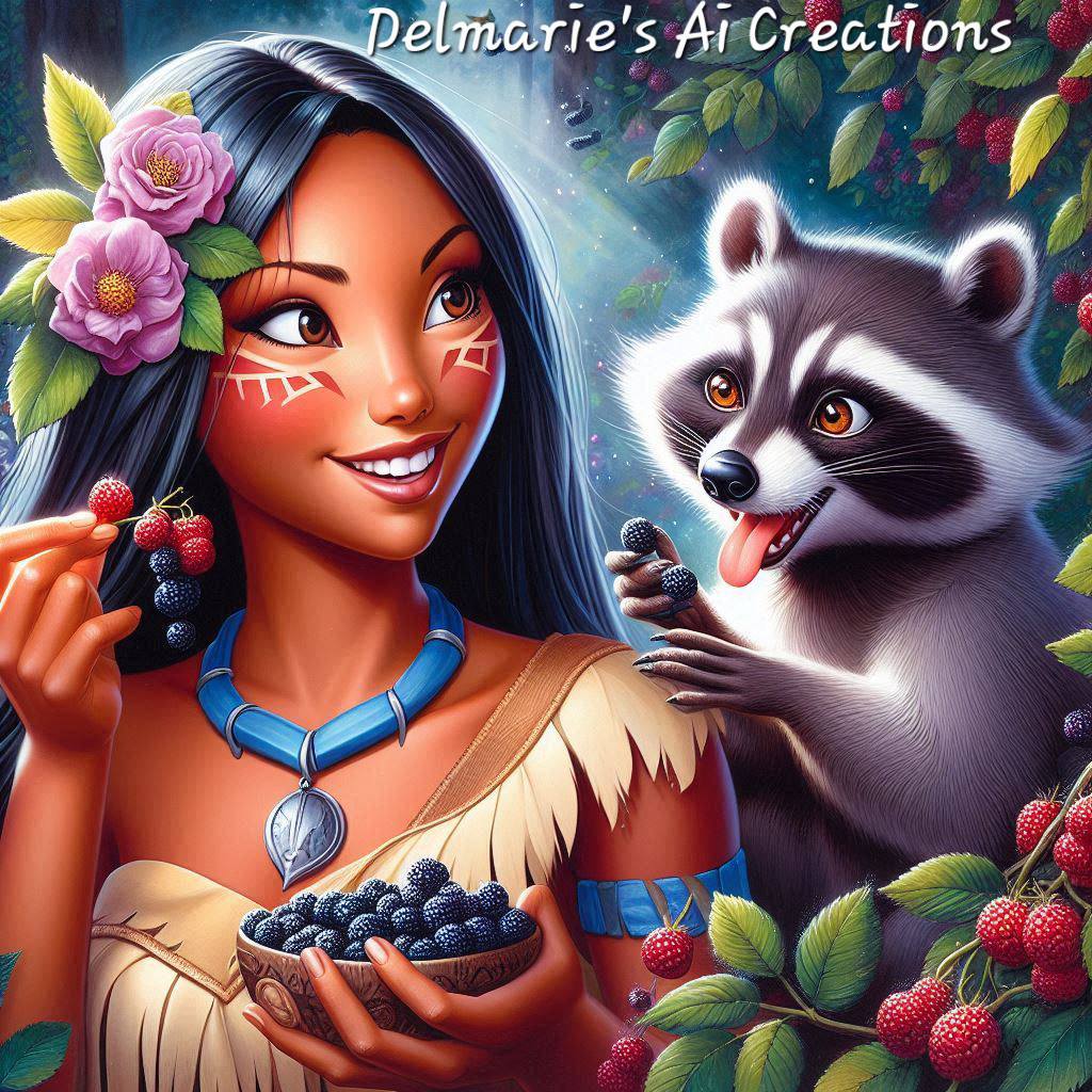 Fantasy Girl and Raccoon
