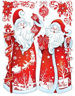 Red and White Santa Figures