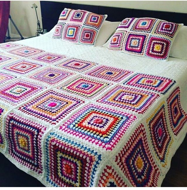 Crochet Granny Square Bedspread