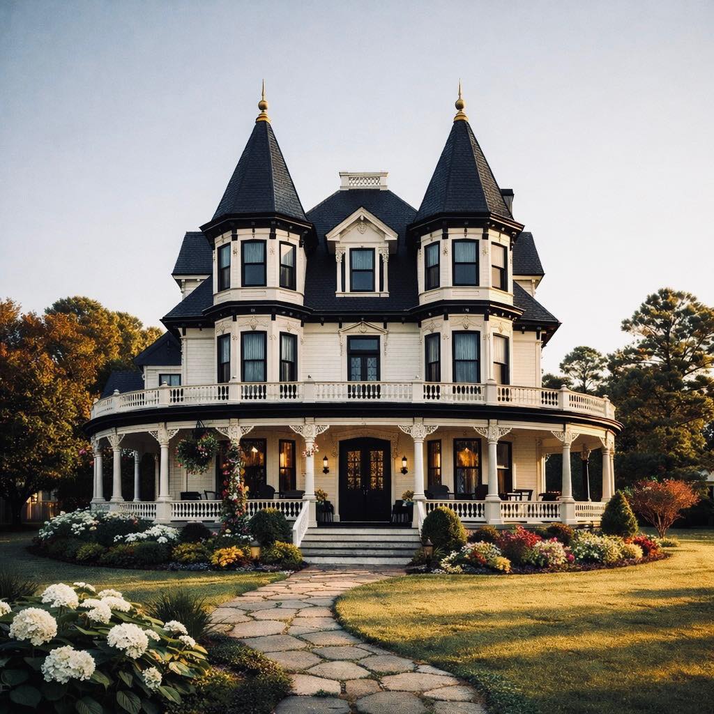 Victorian Mansion at Dusk