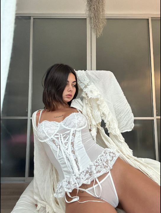 Woman in White Lingerie