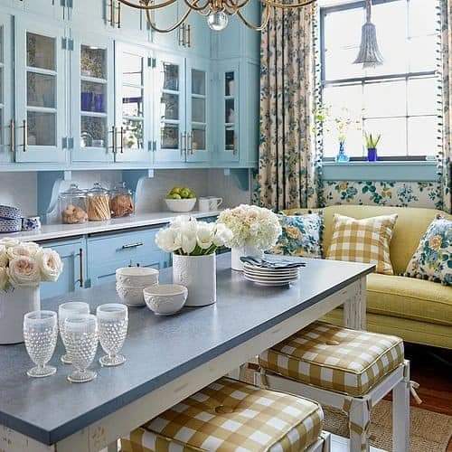 Blue Cottage Kitchen Interior