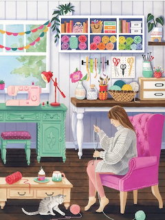 Woman Crafting at Home