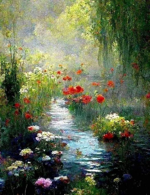 Decorative painting with artistic composition