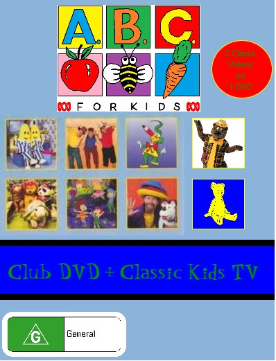 ABC for Kids Club DVD cover with colorful logo and classic children's TV characters