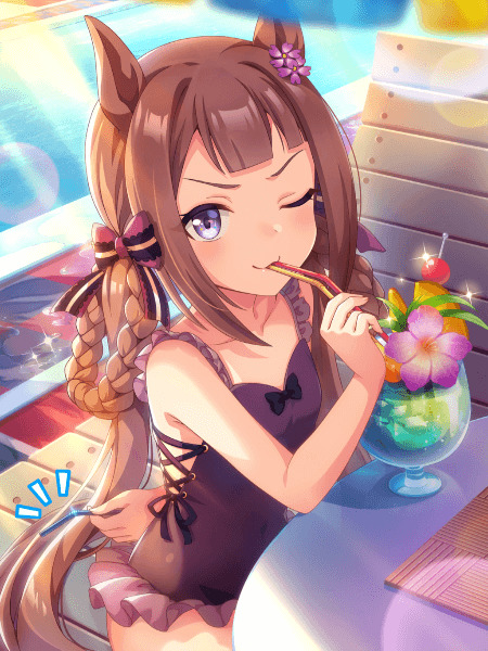 Umamusume SSR card illustration of Sweep Tosho in anime style