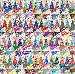 Christmas Trees Patchwork Collage