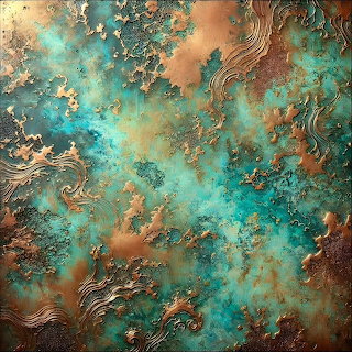 Turquoise Copper Abstract