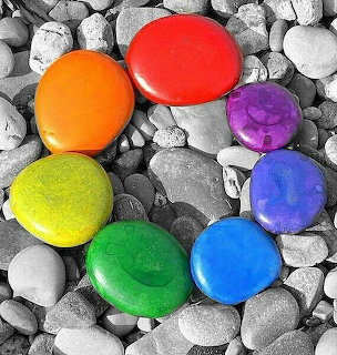 Painted Rainbow Rocks