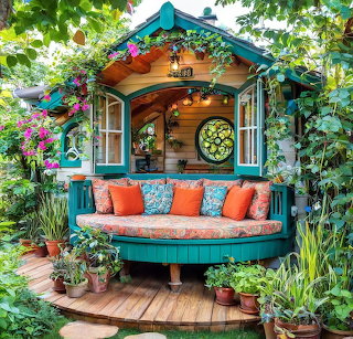 Turquoise Garden Reading Nook
