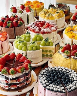 Decorated Fruit Cakes Display
