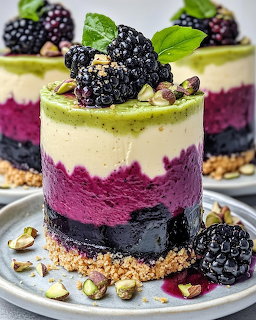 Pistachio Blackberry Cheesecake