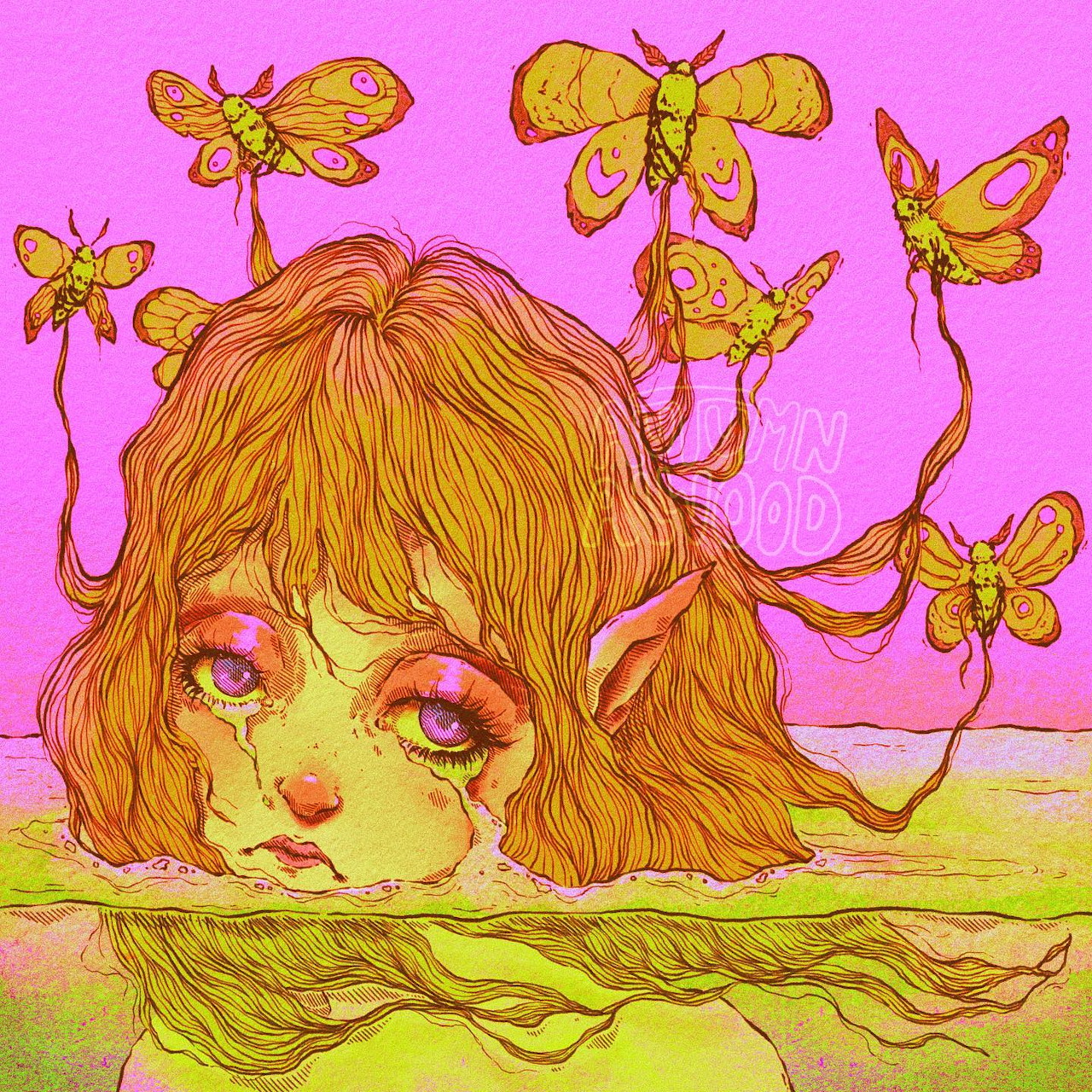 Surreal Girl with Butterflies