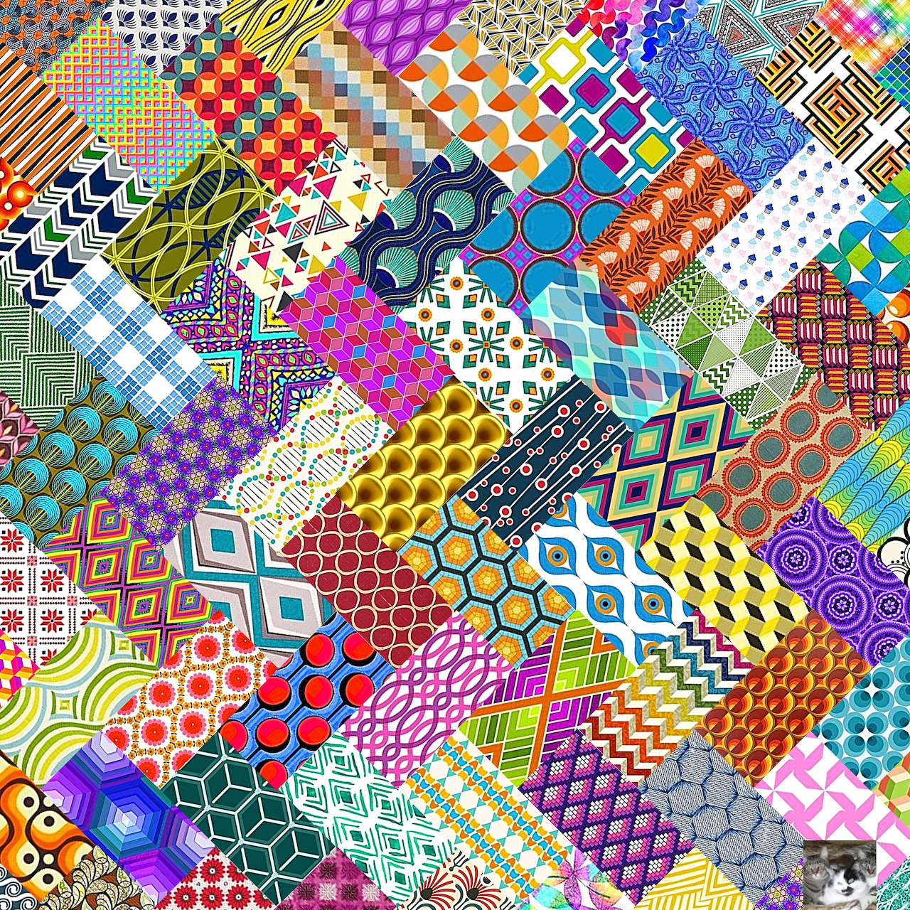 Colorful Geometric Pattern Collage