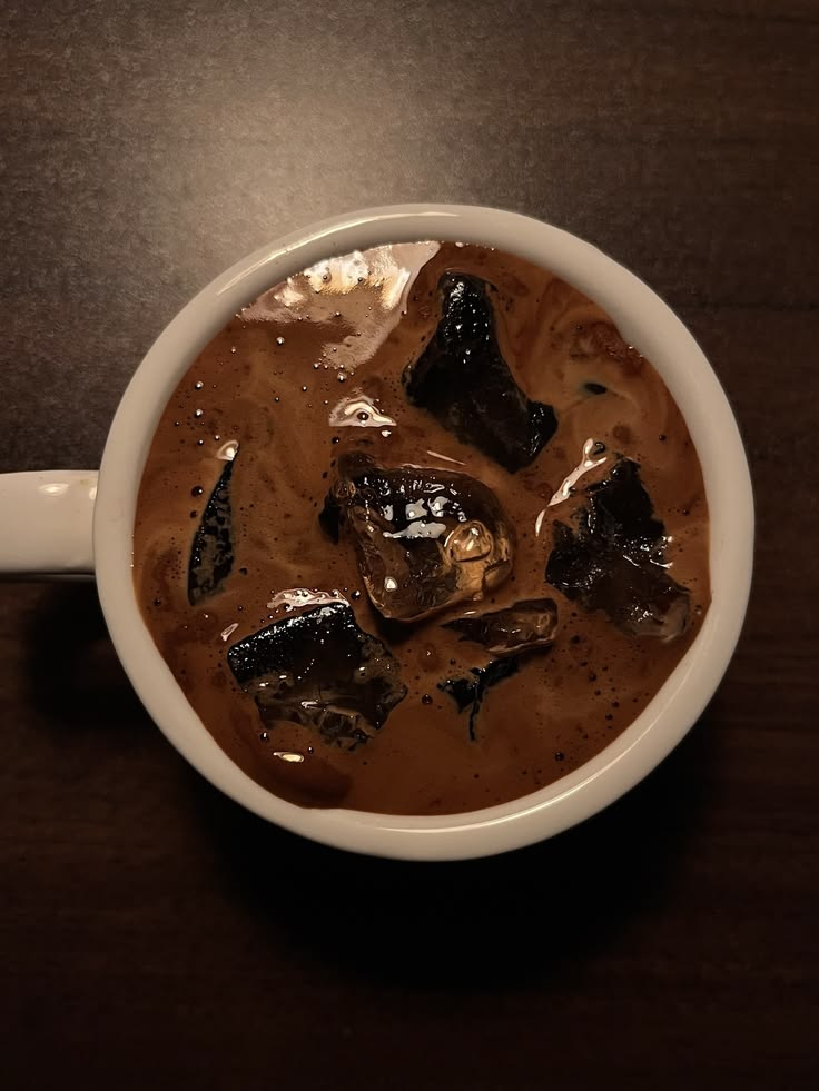 Iced Coffee with Ice Cubes