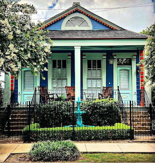 Turquoise Victorian Shotgun House