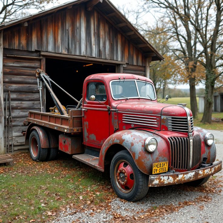 Vintage Red Tow Truck