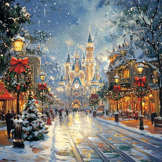 Christmas Castle Street Scene