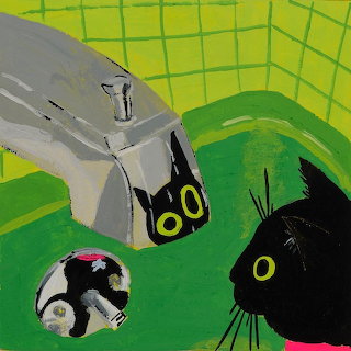 Black Cat Bathroom Sink