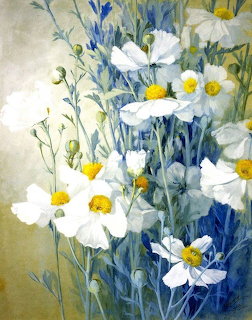 White Wildflowers Watercolor