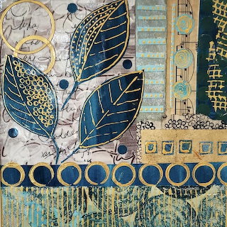 Abstract Blue Leaves