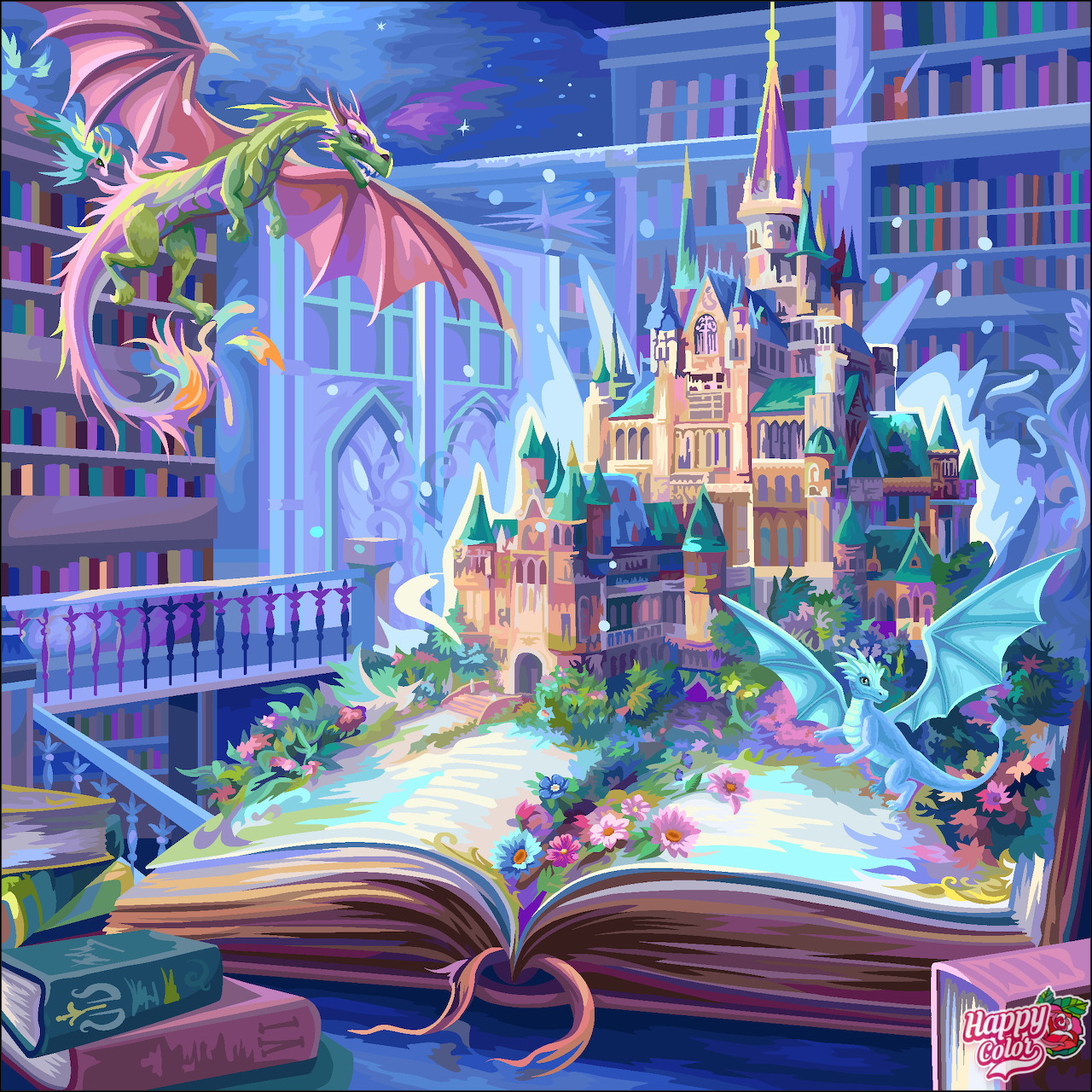 Fantasy Dragon and Castle