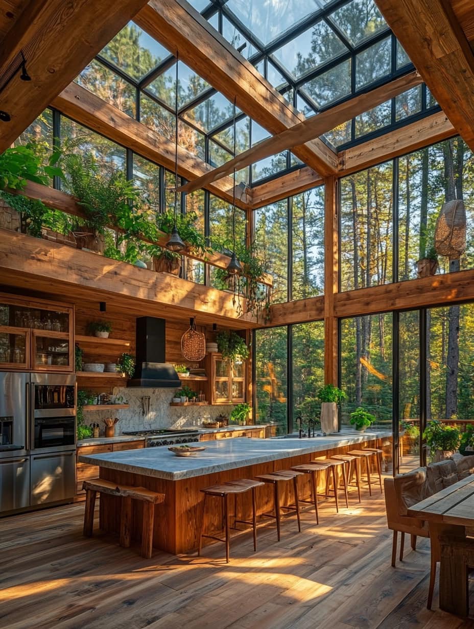 Modern Glass Ceiling Kitchen