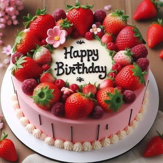 Happy Birthday Strawberry Cake