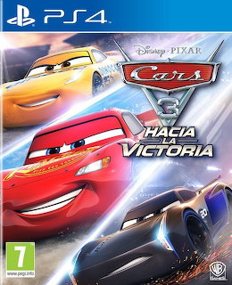 Cars 3 PS4 game cover with Lightning McQueen and racing cars