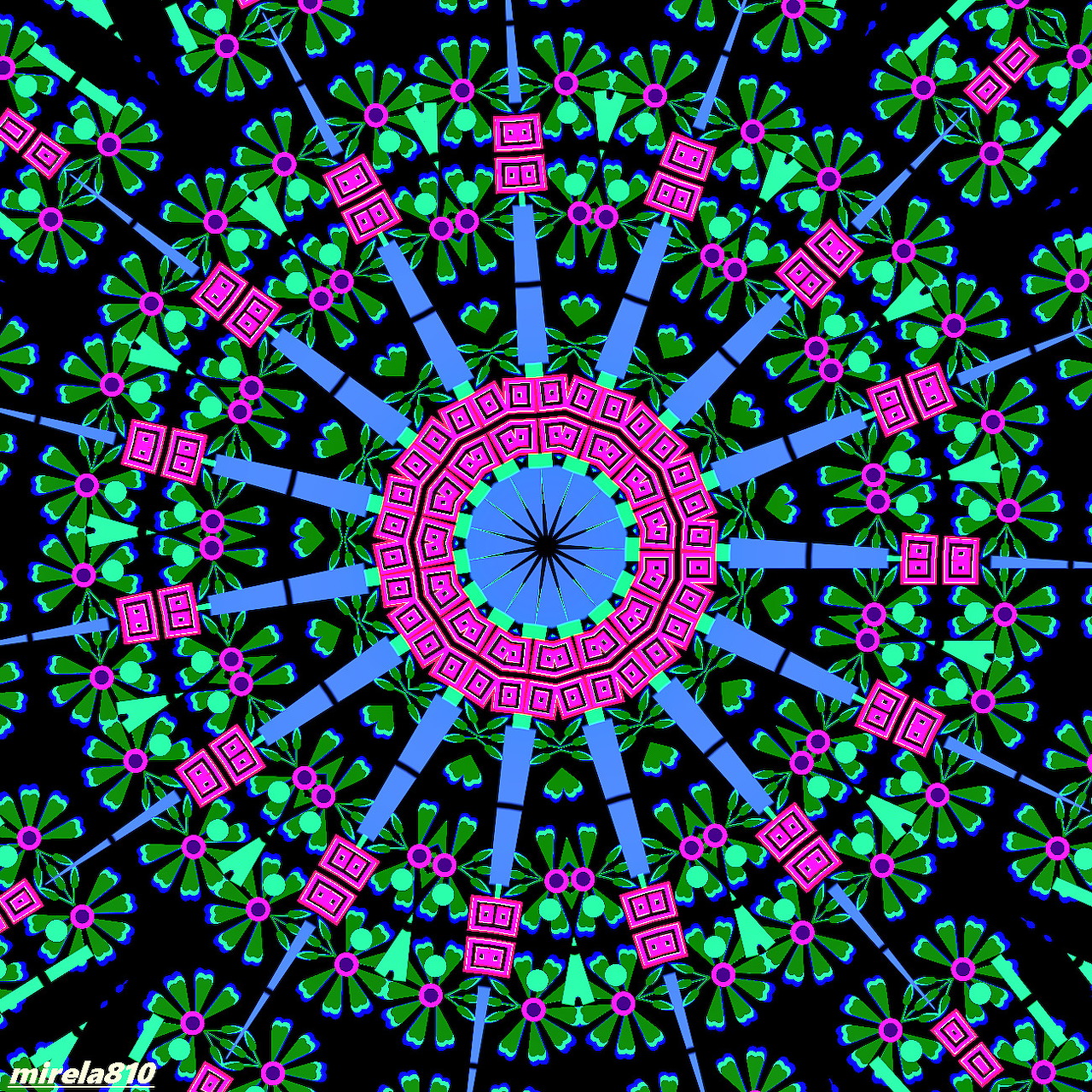 Neon Mandala Pattern