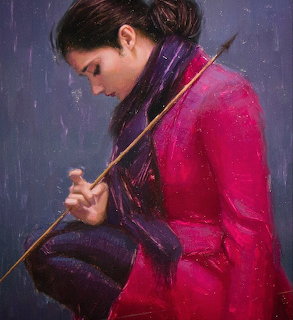 Woman Playing Violin Portrait