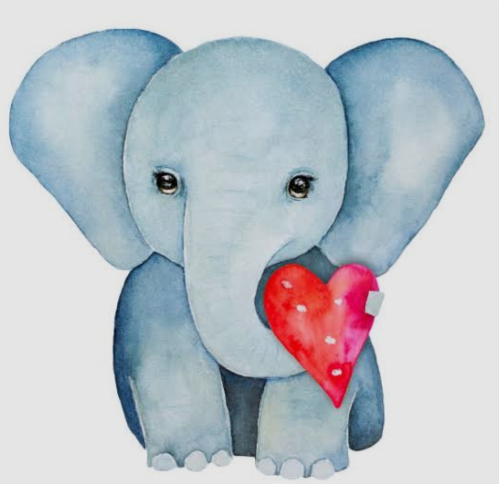 Baby Elephant with Heart