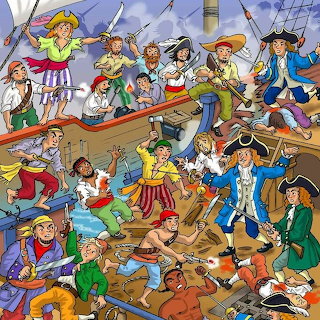 Pirates Cartoon Ship Battle