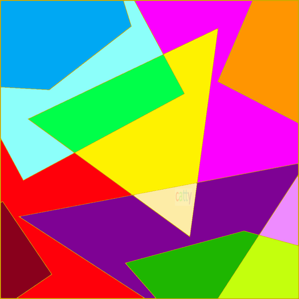 Abstract geometric shapes in vibrant overlapping colors forming an angular composition