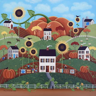 Folk Art Autumn Village