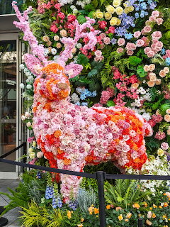 Floral Deer Sculpture Display