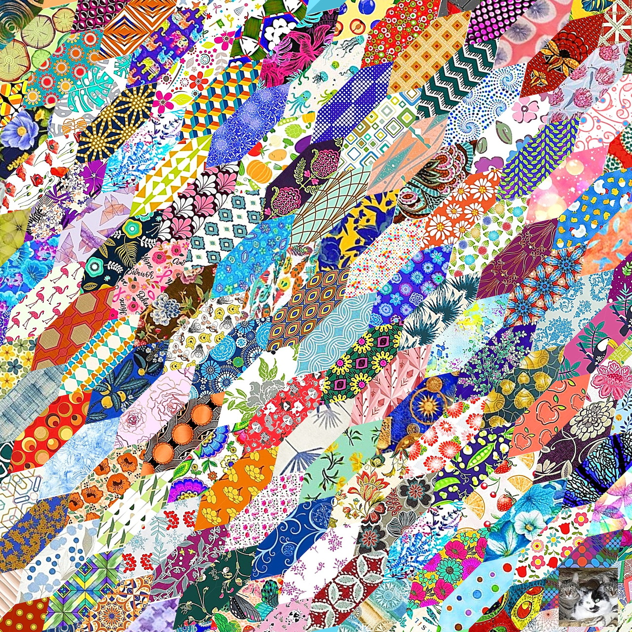 Diagonal Patchwork Quilt Pattern