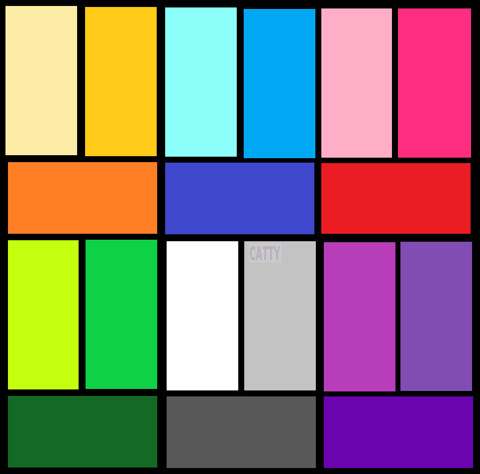 Abstract grid pattern with colorful rectangular blocks in bright and dark colors arranged geometrically