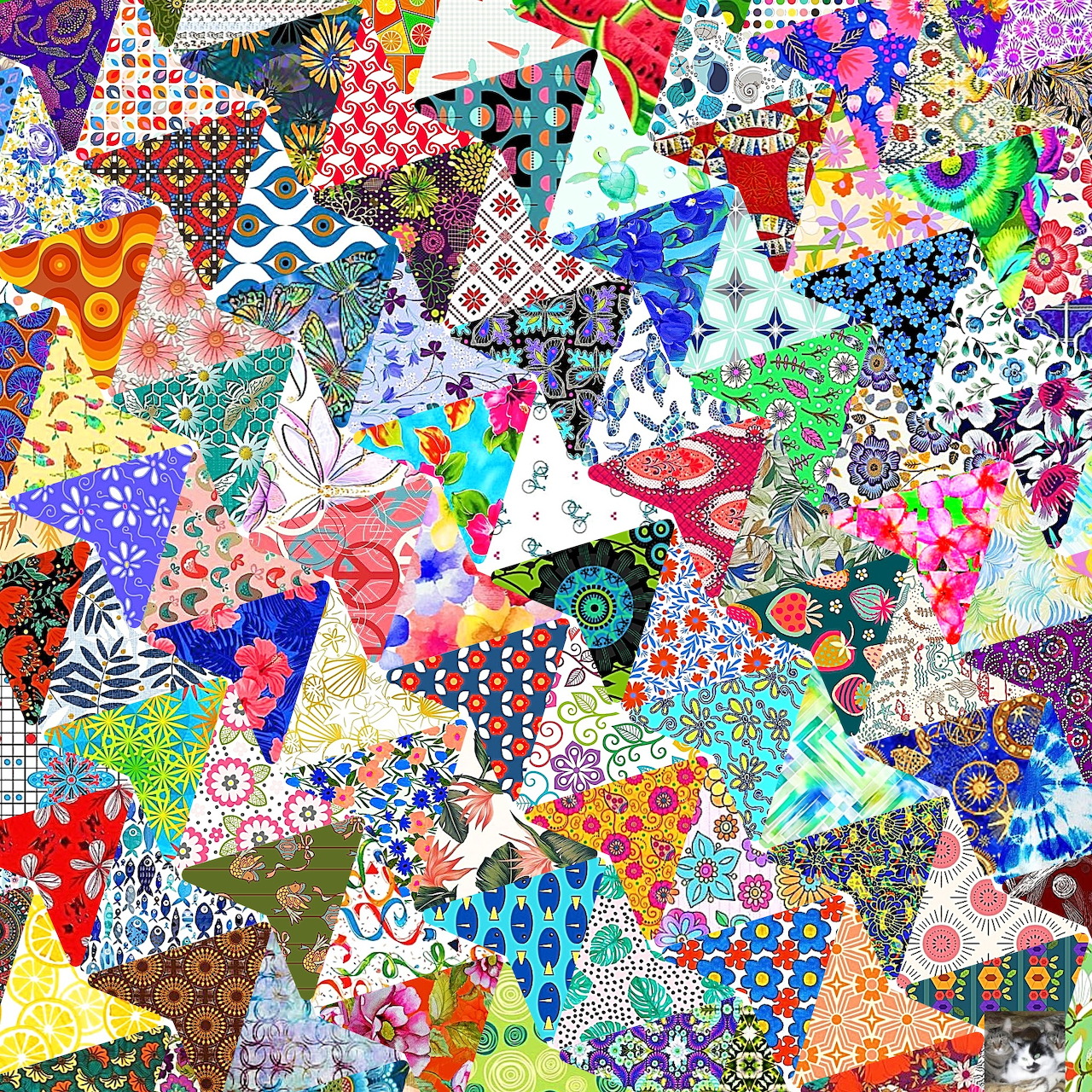 Colorful Patchwork Pattern Collage