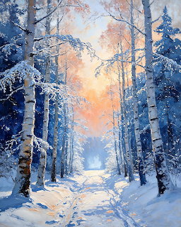 Snowy Winter Forest Path