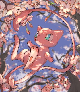 Mew Pokemon Cherry Blossoms